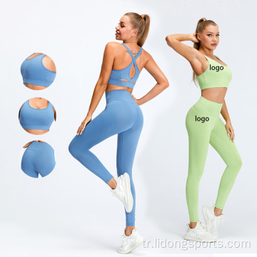 Yaz En Kaliteli kadın Yoga Takım Özel Yoga Legging Setleri Egzersiz Spor Yoga Kıyafet Kadın Setleri